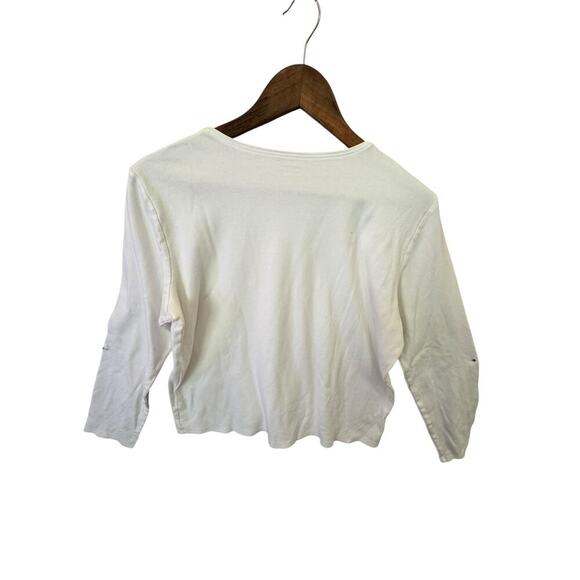 Eileen Fisher White 100% Cotton Long Sleeve Tee Top Women’s Size M - Picture 2 of 5